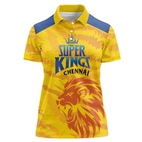 Custom Chennai 2025 Cricket Super Kings Women Polo Shirt Yellow Army Lions Champion