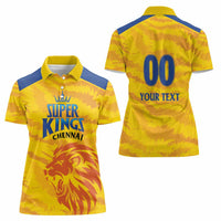Custom Chennai 2025 Cricket Super Kings Women Polo Shirt Yellow Army Lions Champion