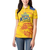 Custom Chennai 2025 Cricket Super Kings Women Polo Shirt Yellow Army Lions Champion