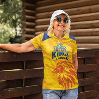 Custom Chennai 2025 Cricket Super Kings Women Polo Shirt Yellow Army Lions Champion