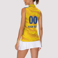 Custom Chennai 2025 Cricket Super Kings Women Sleeveless Polo Shirt Yellow Army Lions Champion