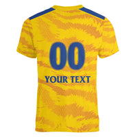 Custom Chennai 2025 Cricket Super Kings Women V-Neck T-Shirt Yellow Army Lions Champion