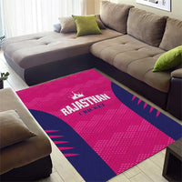 Rajasthan 2025 Cricket Royals Area Rug Pink And Halla Bol