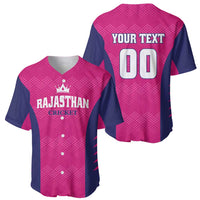 Custom Rajasthan 2025 Cricket Royals Baseball Jersey Pink And Halla Bol