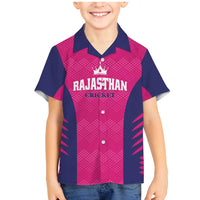Custom Rajasthan 2025 Cricket Royals Family Matching Mermaid Dress and Hawaiian Shirt Pink And Halla Bol