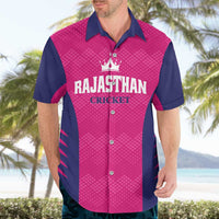 Custom Rajasthan 2025 Cricket Royals Hawaiian Shirt Pink And Halla Bol