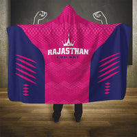 Rajasthan 2025 Cricket Royals Hooded Blanket Pink And Halla Bol