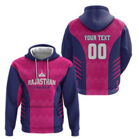 Custom Rajasthan 2025 Cricket Royals Hoodie Pink And Halla Bol
