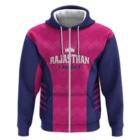 Custom Rajasthan 2025 Cricket Royals Hoodie Pink And Halla Bol