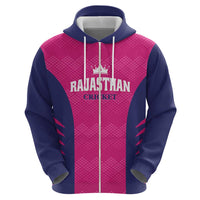 Custom Rajasthan 2025 Cricket Royals Hoodie Pink And Halla Bol