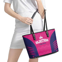 Rajasthan 2025 Cricket Royals Leather Tote Bag Pink And Halla Bol