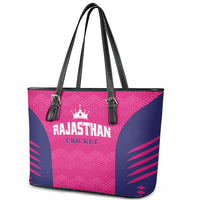 Rajasthan 2025 Cricket Royals Leather Tote Bag Pink And Halla Bol