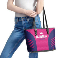 Rajasthan 2025 Cricket Royals Leather Tote Bag Pink And Halla Bol
