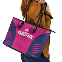 Rajasthan 2025 Cricket Royals Leather Tote Bag Pink And Halla Bol
