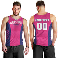Custom Rajasthan 2025 Cricket Royals Men Tank Top Pink And Halla Bol