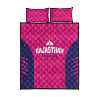 Rajasthan 2025 Cricket Royals Quilt Bed Set Pink And Halla Bol
