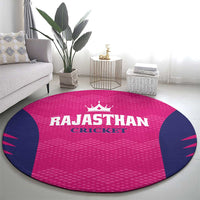 Rajasthan 2025 Cricket Royals Round Carpet Pink And Halla Bol