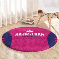 Rajasthan 2025 Cricket Royals Round Carpet Pink And Halla Bol