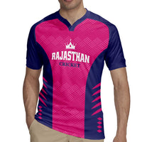 Custom Rajasthan 2025 Cricket Royals Rugby Jersey Pink And Halla Bol