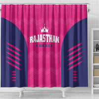Rajasthan 2025 Cricket Royals Shower Curtain Pink And Halla Bol