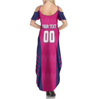 Custom Rajasthan 2025 Cricket Royals Summer Maxi Dress Pink And Halla Bol