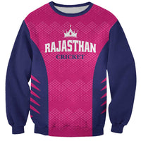 Custom Rajasthan 2025 Cricket Royals Sweatshirt Pink And Halla Bol