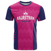 Custom Rajasthan 2025 Cricket Royals T Shirt Pink And Halla Bol