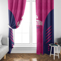 Rajasthan 2025 Cricket Royals Window Curtain Pink And Halla Bol
