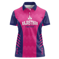 Custom Rajasthan 2025 Cricket Royals Women Polo Shirt Pink And Halla Bol