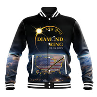 Personalized Total Solar Eclipse 2024 Baseball Jacket My 2nd Diamond Ring - Wonder Print Shop