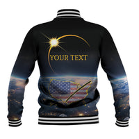 Personalized Total Solar Eclipse 2024 Baseball Jacket My 2nd Diamond Ring - Wonder Print Shop