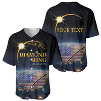 Personalized Total Solar Eclipse 2024 Baseball Jersey My 2nd Diamond Ring - Wonder Print Shop