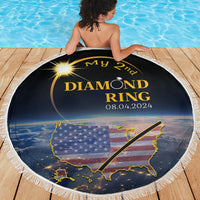Total Solar Eclipse 2024 Beach Blanket My 2nd Diamond Ring - Wonder Print Shop