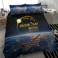 Total Solar Eclipse 2024 Bedding Set My 2nd Diamond Ring - Wonder Print Shop