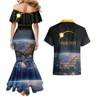 Personalized Total Solar Eclipse 2024 Couples Matching Mermaid Dress and Hawaiian Shirt My 2nd Diamond Ring - Wonder Print Shop