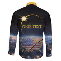 Personalized Total Solar Eclipse 2024 Family Matching Long Sleeve Bodycon Dress and Hawaiian Shirt My 2nd Diamond Ring - Wonder Print Shop