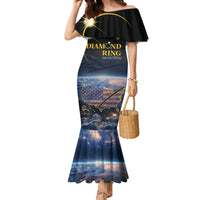 Personalized Total Solar Eclipse 2024 Family Matching Mermaid Dress and Hawaiian Shirt My 2nd Diamond Ring - Wonder Print Shop