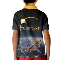 Personalized Total Solar Eclipse 2024 Kid Polo Shirt My 2nd Diamond Ring - Wonder Print Shop