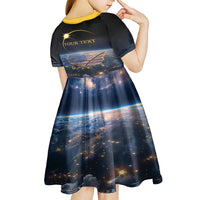 Personalized Total Solar Eclipse 2024 Kid Short Sleeve Dress My 2nd Diamond Ring - Wonder Print Shop