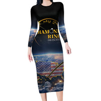 Personalized Total Solar Eclipse 2024 Long Sleeve Bodycon Dress My 2nd Diamond Ring - Wonder Print Shop