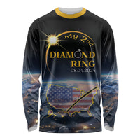 Personalized Total Solar Eclipse 2024 Long Sleeve Shirt My 2nd Diamond Ring - Wonder Print Shop
