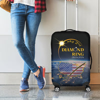 Total Solar Eclipse 2024 Luggage Cover My 2nd Diamond Ring - Wonder Print Shop