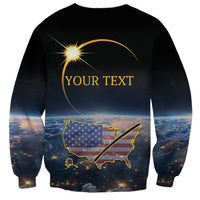 Personalized Total Solar Eclipse 2024 Sweatshirt My 2nd Diamond Ring - Wonder Print Shop