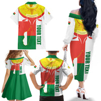 Madagascar Independence Day Family Matching Off The Shoulder Long Sleeve Dress and Hawaiian Shirt Madagasikara June 26 - Wonder Print Shop