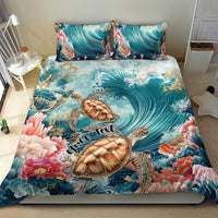 Personalized Caribbean Sea Turtle Bedding Set Fantastic Ocean Waves