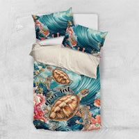 Personalized Caribbean Sea Turtle Bedding Set Fantastic Ocean Waves