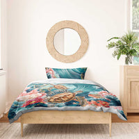 Personalized Caribbean Sea Turtle Bedding Set Fantastic Ocean Waves