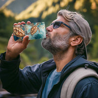 Personalized Caribbean Sea Turtle 4 in 1 Can Cooler Tumbler Fantastic Ocean Waves