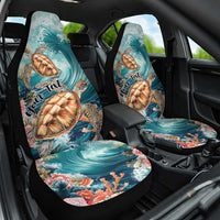 Personalized Caribbean Sea Turtle Car Seat Cover Fantastic Ocean Waves