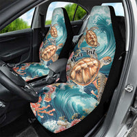 Personalized Caribbean Sea Turtle Car Seat Cover Fantastic Ocean Waves